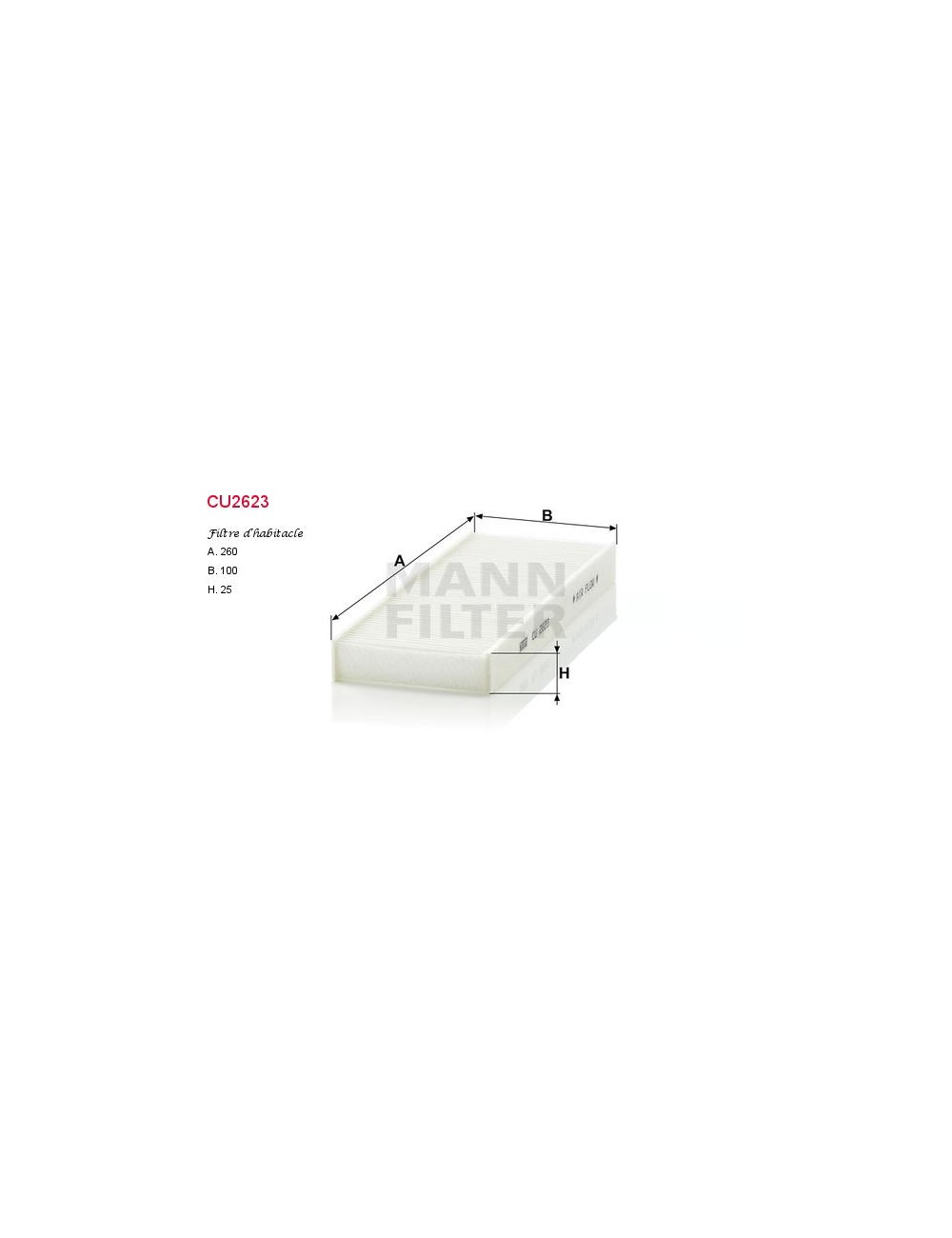 FILTRE A HABITACLE FILTRE A HABITACLE