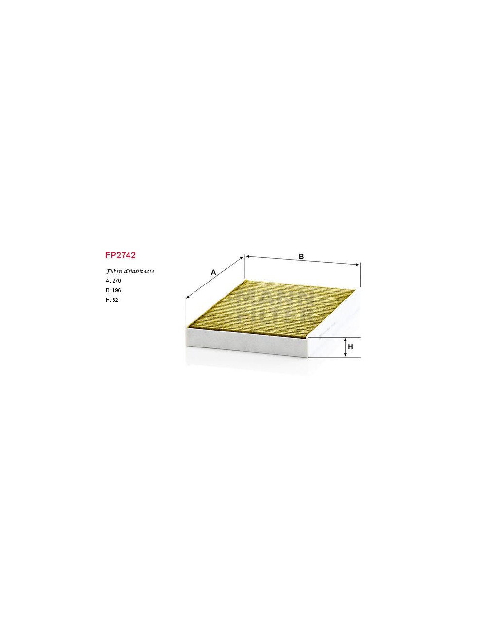 FILTRE A HABITACLE