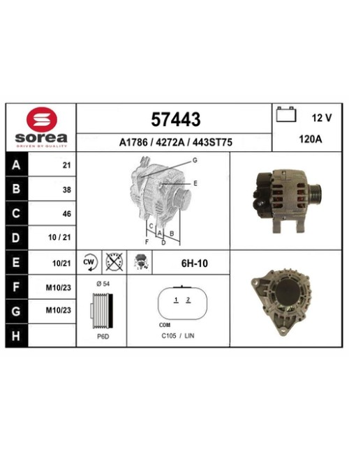 ALTERNATEUR VL / PSA 1,0 &amp; 1,2 Mot(EB)