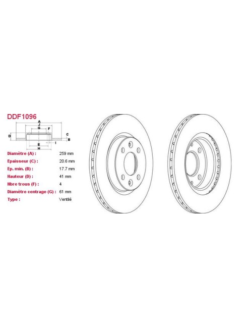 DISQUES DE FREIN VL (2P.) - DDF1096