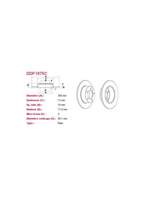 JEU DE 2 DISQUES DE FREIN