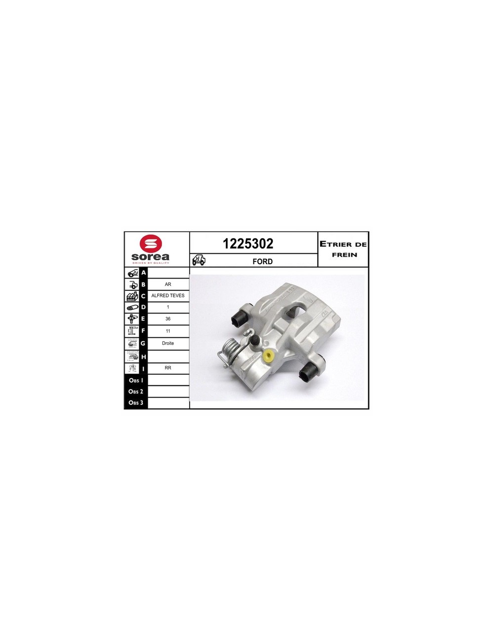 ETRIER DE FREIN - FORD / AR ETRIER DE FREIN - FORD / AR