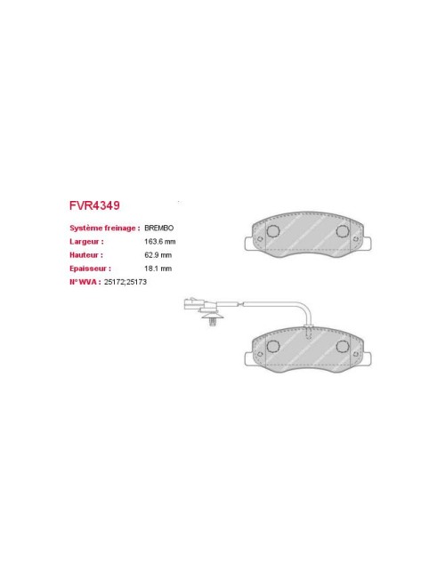 JEU PLAQUETTES DE FREIN VUL