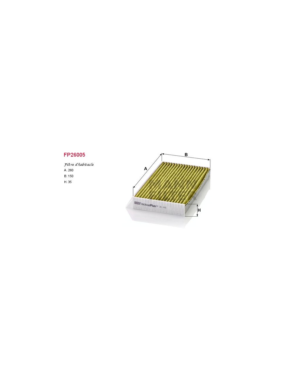 FILTRE A HABITACLE FILTRE A HABITACLE