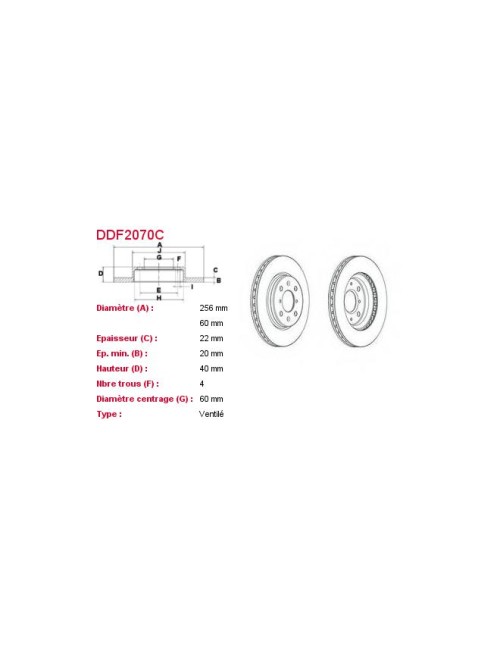 JEU DE 2 DISQUES DE FREIN