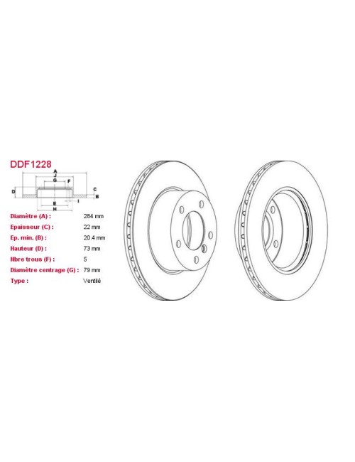 DISQUES DE FREIN VL (2P.) - DDF1228