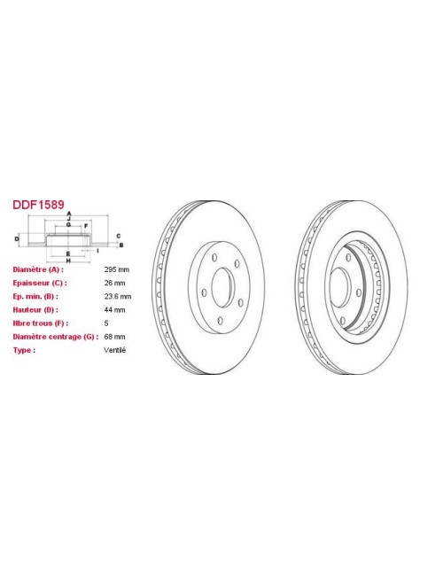 DISQUES DE FREIN VL (2P.) - DDF1589