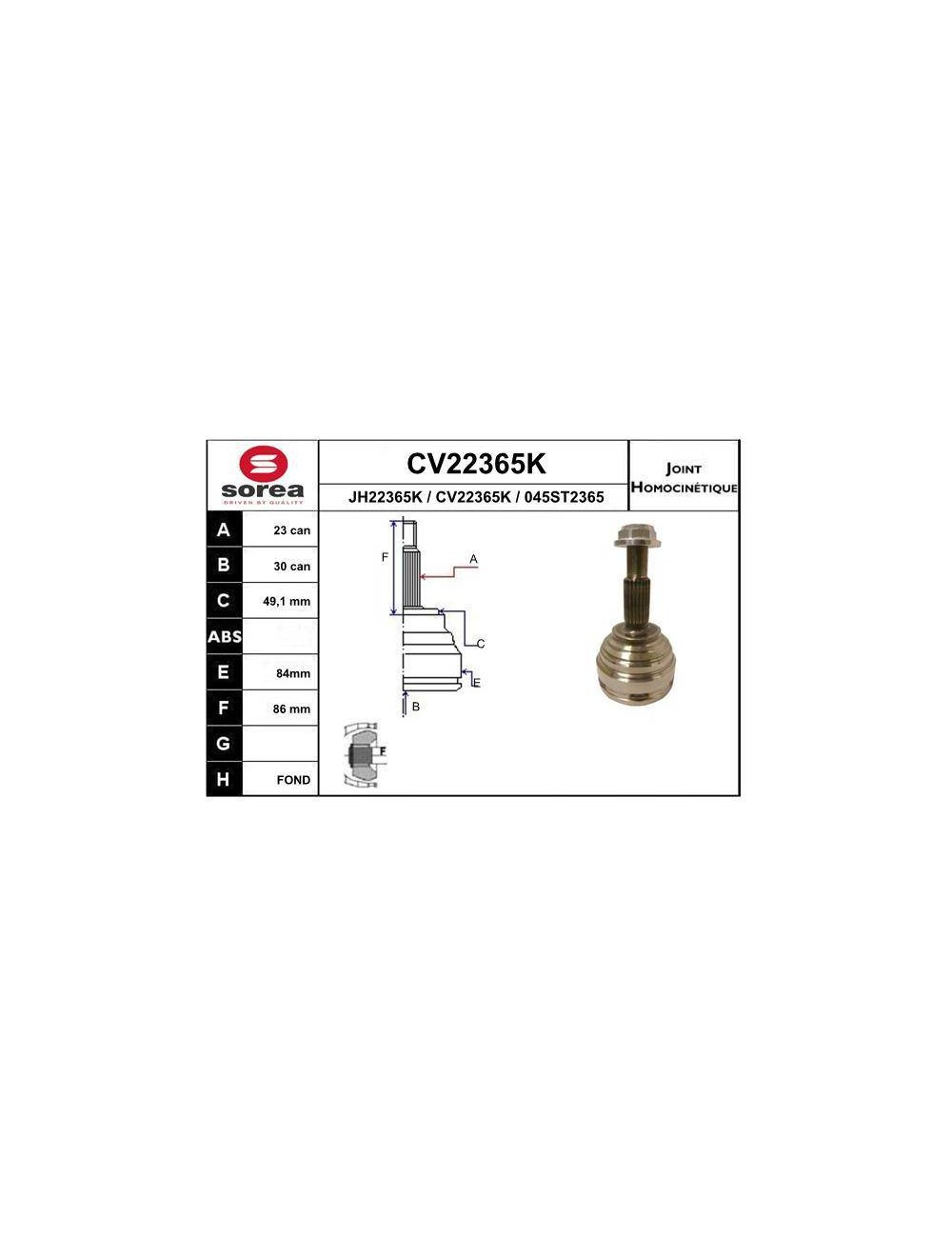 KIT CV JOINT AVEC KR054 / MEGANE II
