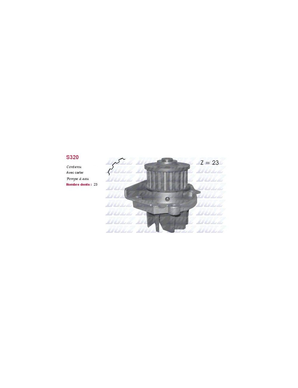 POMPE A EAU FORD KA FIAT 500