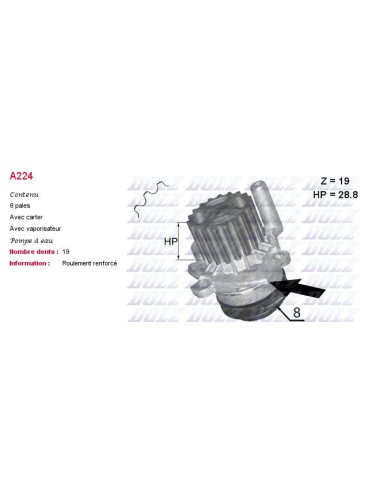 POMPE A EAU VW AmRINGk 2 SK Yeti