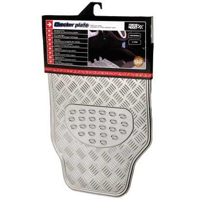 TAPIS CAOUTCHOUC LOOK ALU 4PCES CHROME
