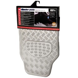 TAPIS CAOUTCHOUC LOOK ALU 4PCES CHROME