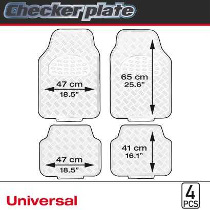 TAPIS CAOUTCHOUC LOOK ALU 4PCES CHROME