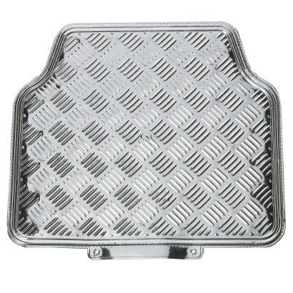 TAPIS CAOUTCHOUC LOOK ALU 4PCES CHROME