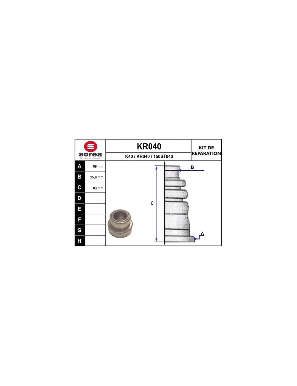 KIT REPARATION / AVEC ROUL DIAM 25.8 KIT REPARATION / AVEC ROUL DIAM 25.8