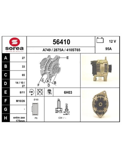 ALTERNATEUR VL / XANTIA-EVASION