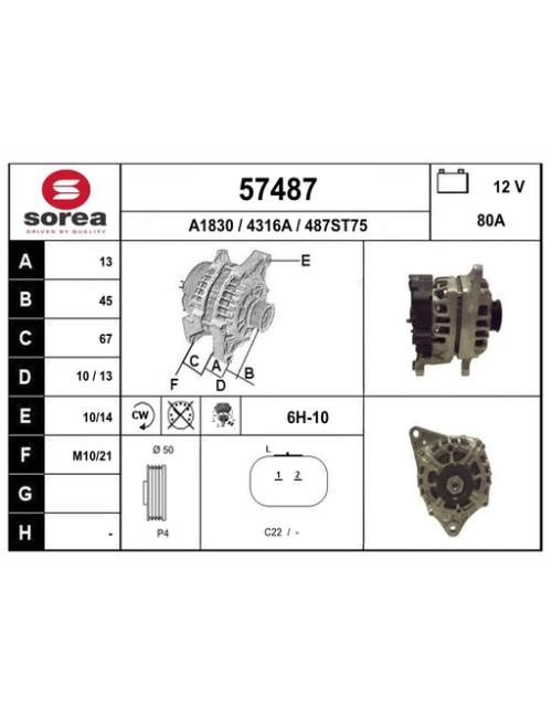 ALTERNATEUR VL / NISSAN MICRA III 1,2 Es