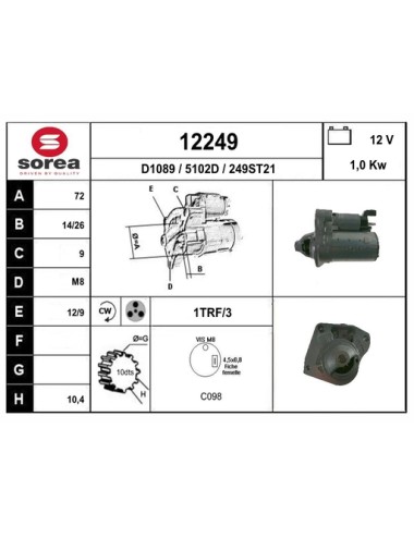 DEMARREUR VL / CITROEN DS3 1,2 Ess