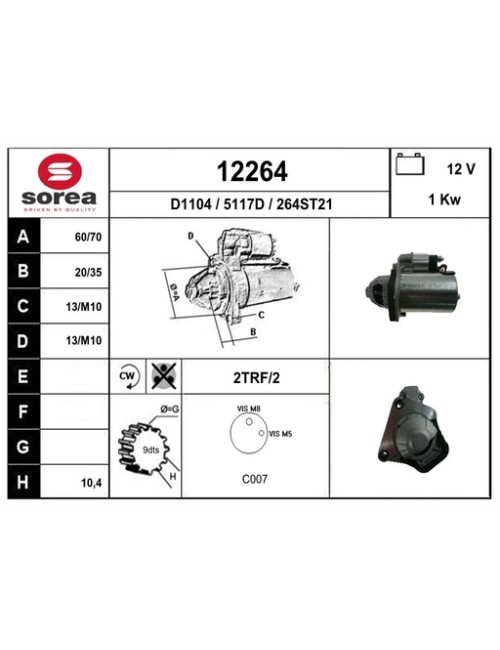 DEMARREUR VL / NISSAN MICRA IV 1,2 Ess